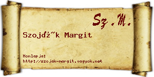 Szoják Margit névjegykártya